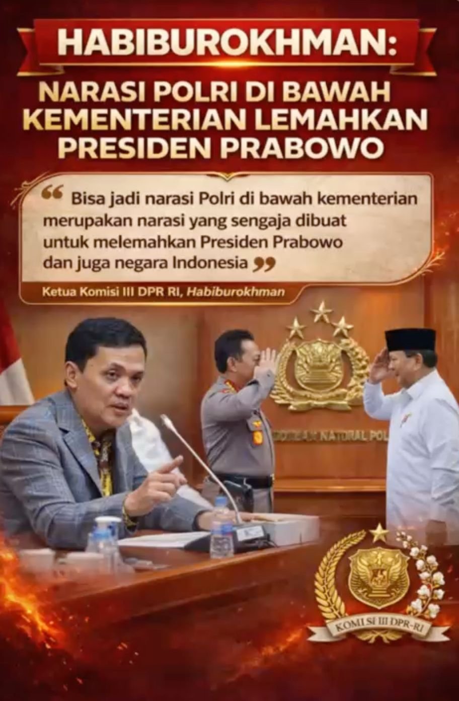 MCI News : Habiburokhman: Narasi Polri di Bawah Kementerian Lemahkan Presiden Prabowo